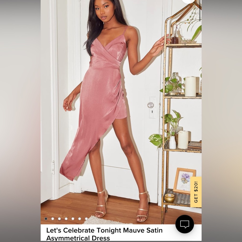 NWT Lulu’s Mauve Asymmetrical dress